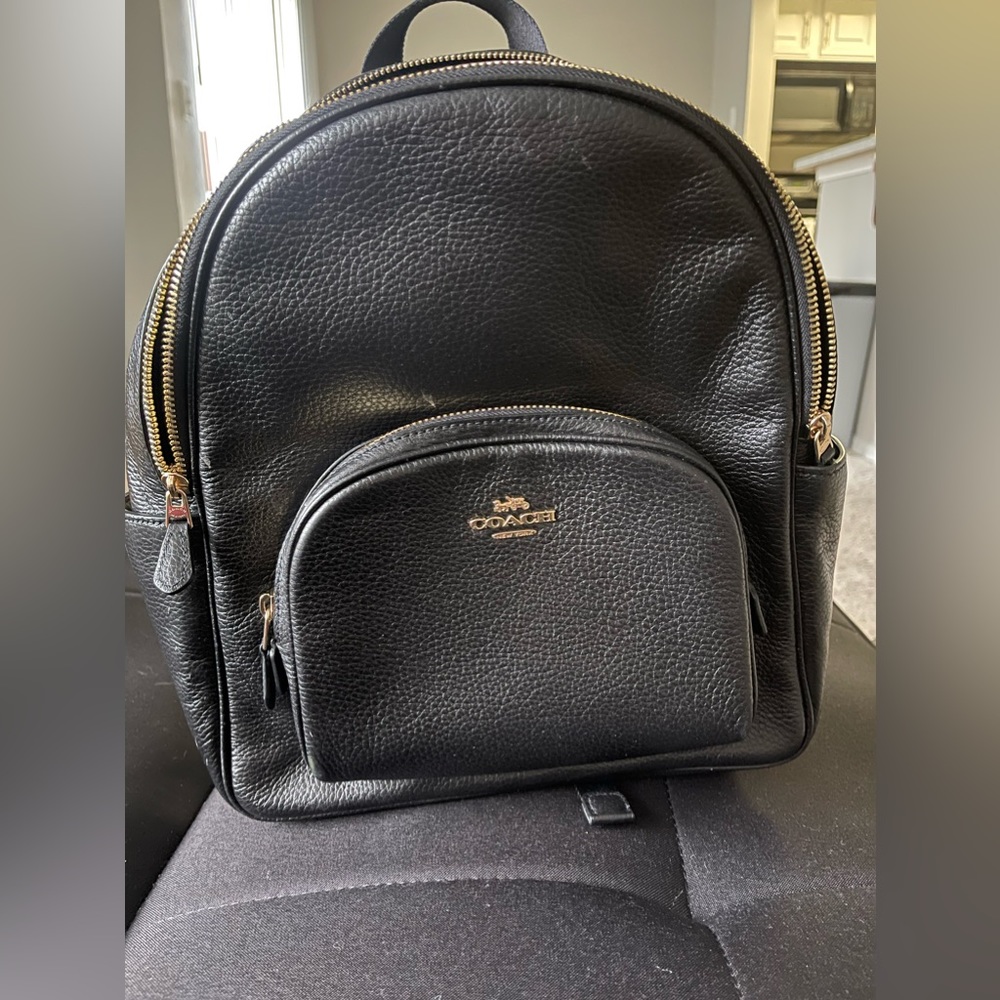 Coach Leather Court Backpack Purse (Black)